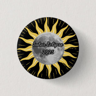 Bóton Redondo 2.54cm Eclipse Solar Único Personalizado 2025