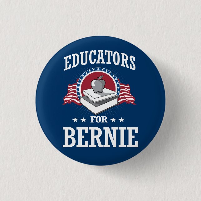 BÓTON REDONDO 2.54CM EDUCADORES PARA BERNIE SANDERS (Frente)