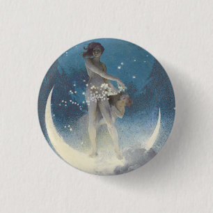 Bóton Redondo 2.54cm Edwin Blashfield Stars Disparando Arte Nouveau