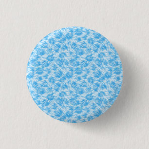 Bóton Redondo 2.54cm Efeito de pelo falso azul e branco
