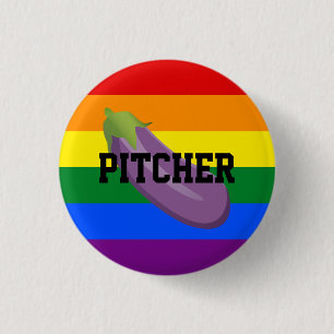 Bóton Redondo 2.54cm EggPlant Emoji Gay