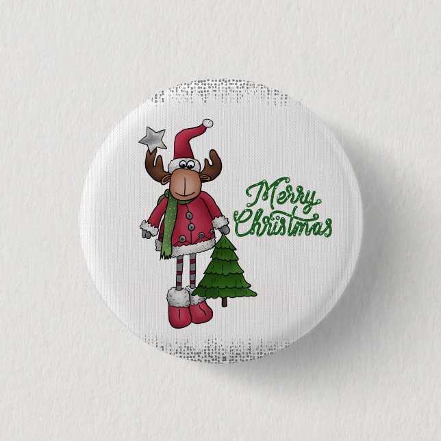 Bóton Redondo 2.54cm Elch mit Baum (Frente)