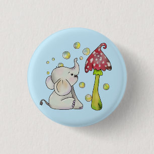 Bóton Redondo 2.54cm Elefant und Pilz
