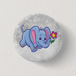 Bóton Redondo 2.54cm Elefante de desenho animado fofo