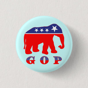 Bóton Redondo 2.54cm Elefante modernizado do GOP