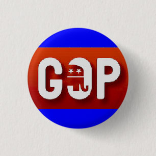 Bóton Redondo 2.54cm Elefante Republicano do GOP da República Nascer Am