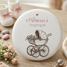 Elegante Carrinho de Bebê Vintage Rosa Aqiqah Islâ