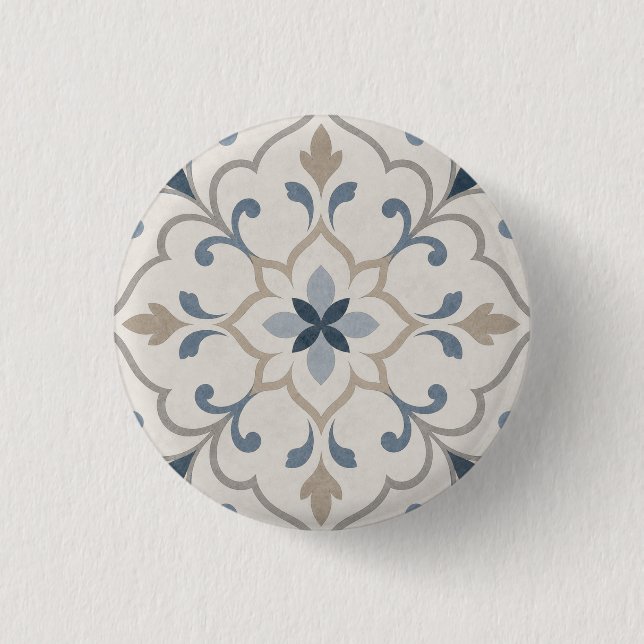 Bóton Redondo 2.54cm Elegante Ornamental  (Frente)