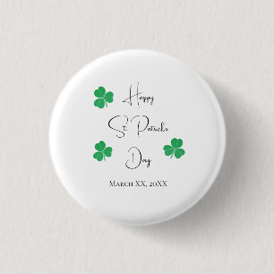 Bóton Redondo 2.54cm Elegante Shamrock do Dia de São Patrício