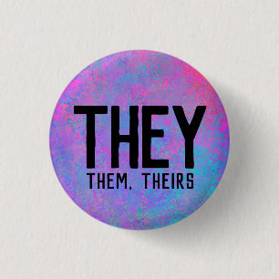 Bóton Redondo 2.54cm Eles, Eles, Seus Pronounes