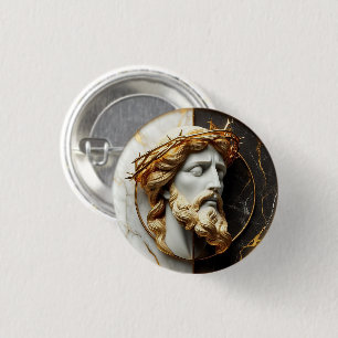 Bóton Redondo 2.54cm Embelezamento Divino Jesus olhando nos céus