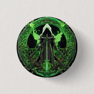 Bóton Redondo 2.54cm Emblema Da Grim Reaper Em Verde6