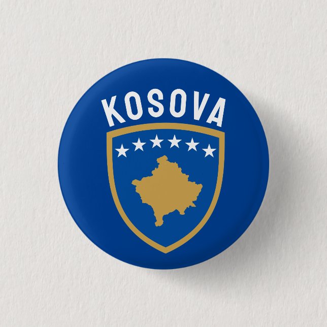 Bóton Redondo 2.54cm Emblema da República do Kosovo (Frente)