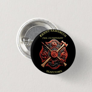 Bóton Redondo 2.54cm Emblema de coragem e dedicação do corpo de bombeir