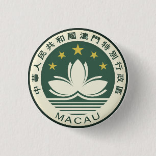 Bóton Redondo 2.54cm Emblema de Macau