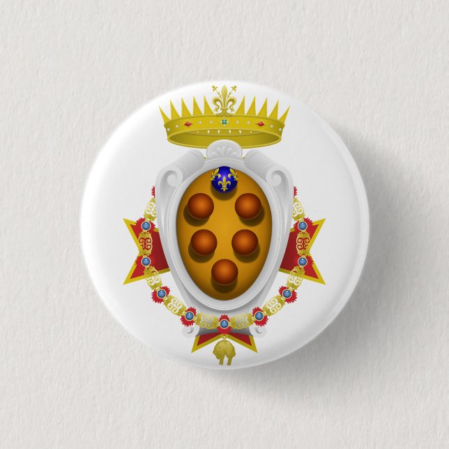 Bóton Redondo 2.54cm Emblema do Marinho Toscânia Medici (Frente)
