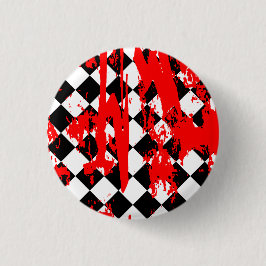 Bóton Redondo 2.54cm Emo Argyle Paint Splatter