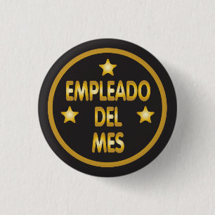 Bóton Redondo 2.54cm Empregado espanhol das estrelas do ouro do mês