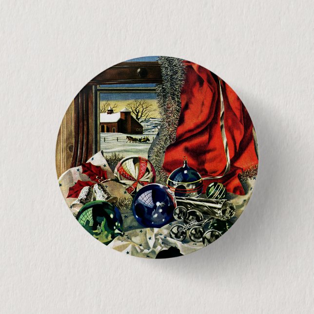 Bóton Redondo 2.54cm Enfeites de natal (Frente)