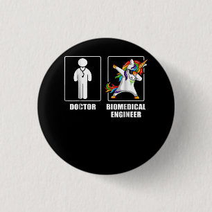 Bóton Redondo 2.54cm Engenheiro biomédico Unicorn Dabbing Funny Lovers