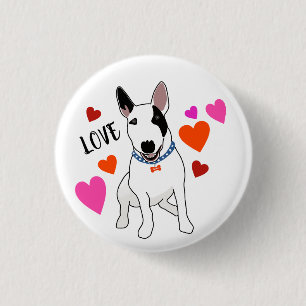 Bóton Redondo 2.54cm English Bull Terrier adorável envia seu amor