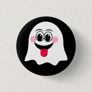 Bóton Redondo 2.54cm Engraçado Fantasma emoji!