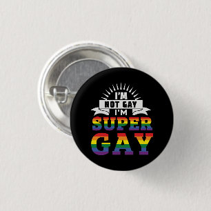 Bóton Redondo 2.54cm Engraçado LGBTQ Sou Super Gay ORGULHO GAY