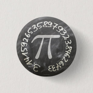 Bóton Redondo 2.54cm Ensino De Chalkboard Pi Day Pi Day