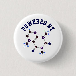 Bóton Redondo 2.54cm Equipado com Cafeína Estrutura Molecular