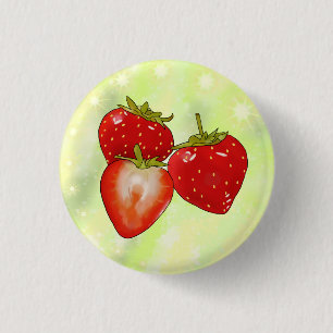 Bóton Redondo 2.54cm Erdbeeren