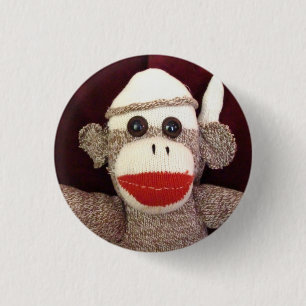 Bóton Redondo 2.54cm Ernie o Pin da cara do macaco da peúga
