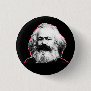 Bóton Redondo 2.54cm Esboço/preto vermelhos de Karl Marx