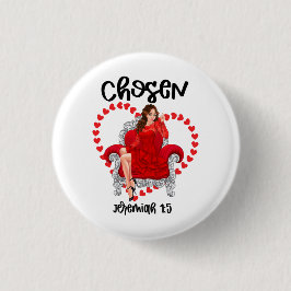 Bóton Redondo 2.54cm Escolhido Jeremiah 1:5 Namorados Galentines Dia De