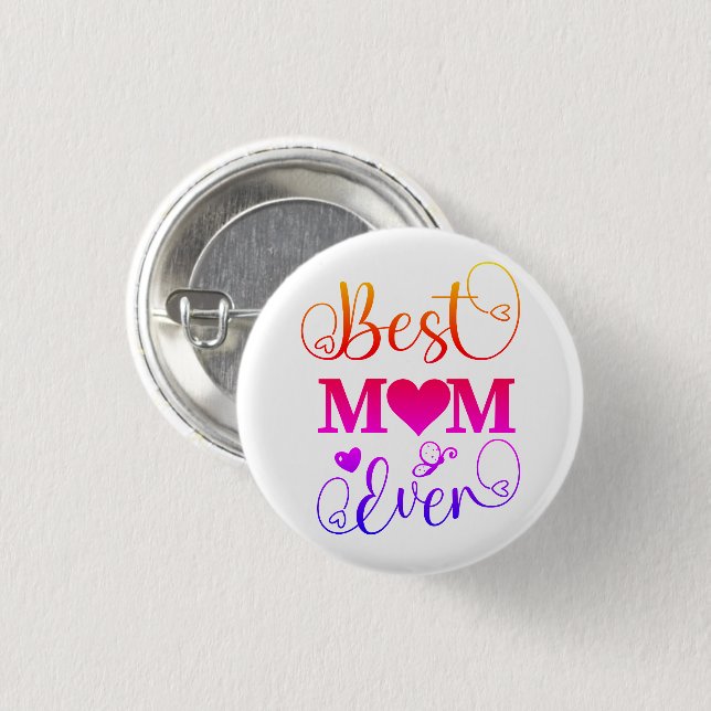 Bóton Redondo 2.54cm Escrita Típica Da Melhor Mãe (Frente & Verso)