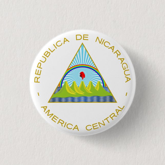 Bóton Redondo 2.54cm Escudo da Nicarágua (Frente)