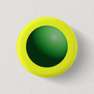 Bóton Redondo 2.54cm Esfera Verde em Abotoaduras Amarelas