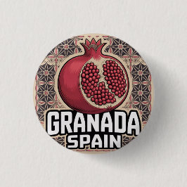 Bóton Redondo 2.54cm Espanha Granada Pomegranate Sticker