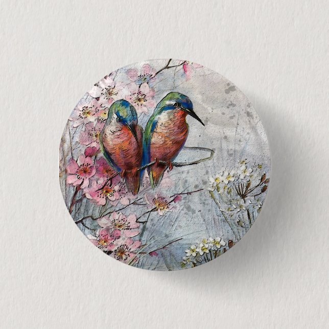 Bóton Redondo 2.54cm Esperando Por Um Pássaro Rebelde (Frente)