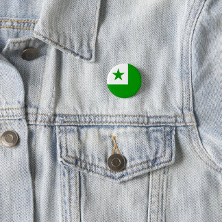 Bóton Redondo 2.54cm Esperanta butono -- Esperanto button