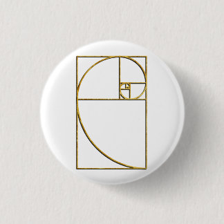 Bóton Redondo 2.54cm Espiral sagrado de Fibonacci da relação dourada