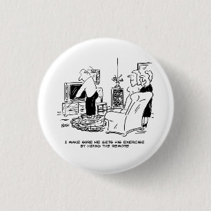 Bóton Redondo 2.54cm Esposa Oculta TV Remota. Crachá Engraçado do Botão