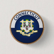 Estado de botão do selo da bandeira de Connecticut