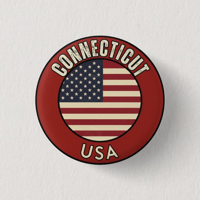 Bóton Redondo 2.54cm Estado de Connecticut (Frente)