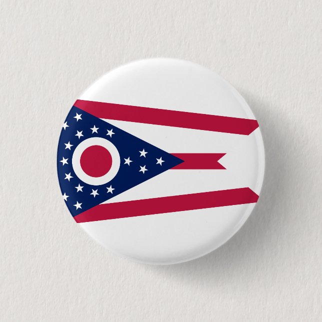 Bóton Redondo 2.54cm Estado do Ohio Flag USA (Frente)