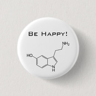 Bóton Redondo 2.54cm Esteja feliz! Botão da serotonina