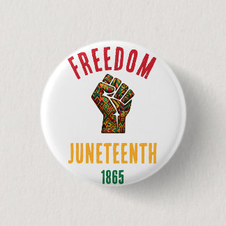 Bóton Redondo 2.54cm Estilo Retrô Juneteenth Liberdade 1865 Padrão Pan-