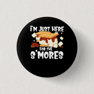 Bóton Redondo 2.54cm Estou aqui para o acampamento Smores Campfire S'Mo