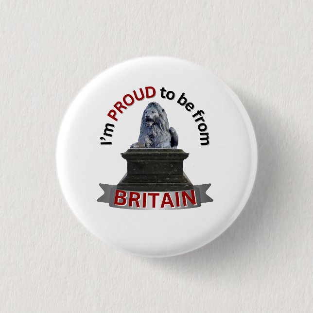Bóton Redondo 2.54cm Estou orgulhoso de ser da Grã-Bretanha (Frente)