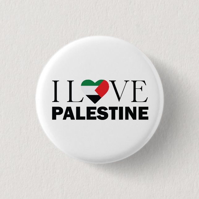 Bóton Redondo 2.54cm Eu adoro a Palestina personalizada (Frente)