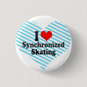 Bóton Redondo 2.54cm Eu amo a patinagem sincronizada